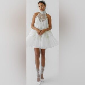 Odylyne the Ceremony Ever White Halter Mini Dress